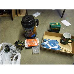 Sasquatch Big Stick Mug, Pilsner Glass Mug, Flags, Vintage Fish Reels