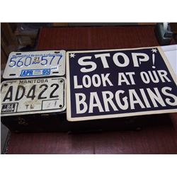 License Plates (2), Cardboard Window Display (12"x14")
