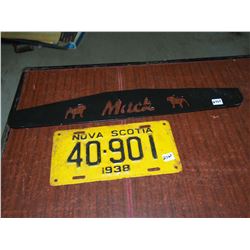 1938 Nova Scotia License Plate, With Mack Plate