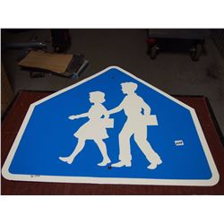 Children Crossing Tin Sign