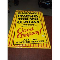 Railway Co. Advertising Porcelain Sign