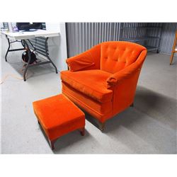 Retro Orange Chair And Stool