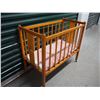 Image 2 : Antique Wood Doll Crib W/ Mattress