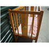 Image 3 : Antique Wood Doll Crib W/ Mattress