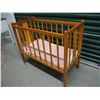 Image 5 : Antique Wood Doll Crib W/ Mattress