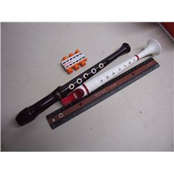 Vintage Flutes (2) W/ Sprite Guitar Pitch Pipe