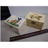 Image 2 : Vintage Windup Childrens Jewelry Boxes, (2) W/ Contents, Beads, Earrings