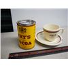 Image 1 : Vintage Fry’s Cocoa Tin, Cup & Saucer