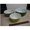 Image 1 : Green Pyrex Bowl Set (3) Mint