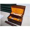 Image 3 : Vintage Wood Jewellery Box W/ Jewellery