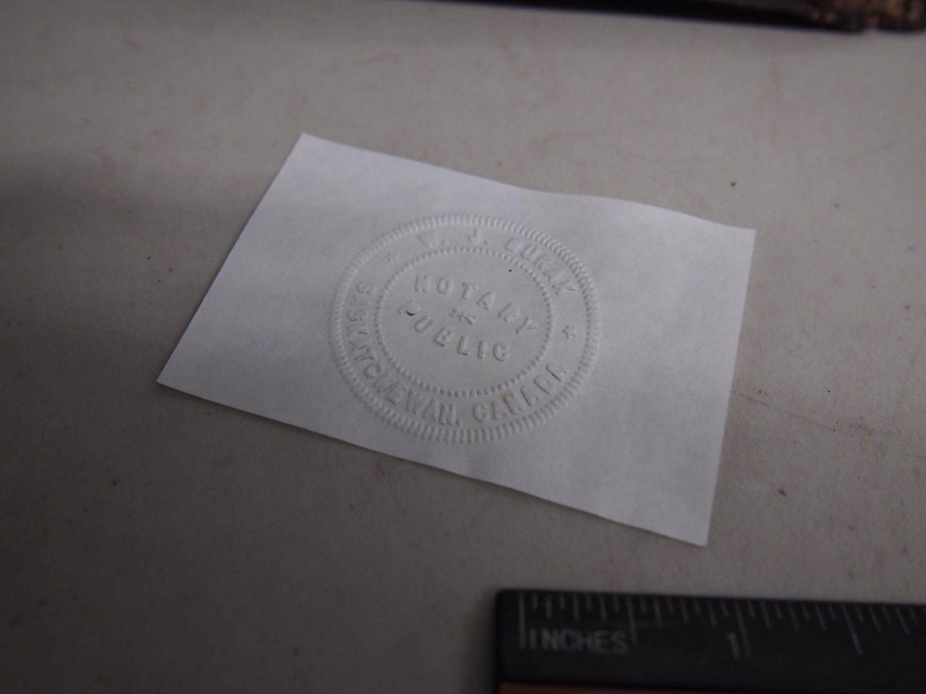 Vintage Saskatchewan Notary Public Seal Stamp