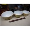 Image 1 : Pyrex Nesting Bowls (3), Brown Pattern Mint (401-402-403)