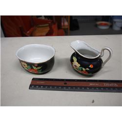 Hand Painted Cream And Sugar, Japanese Made