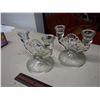 Image 1 : Vintage Glass Cut Candle Holders (2)