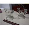 Image 2 : Vintage Glass Cut Candle Holders (2)