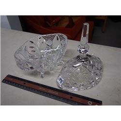 Pinwheel Chrystal Footed Candy Dish