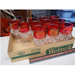 1940’s Indiana Glass Kings Crown Ruby 9oz Water Goblet (11)