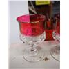 Image 3 : 1940’s Indiana Glass 4oz Stemmed Kings Crown Thumbprint Ruby Glass Crown Claret (9)