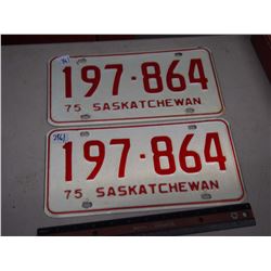 1975 Saskatchewan Licenses Plates (2)