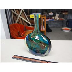 Holina Vintage Blue Blown Glass Heavy Vase