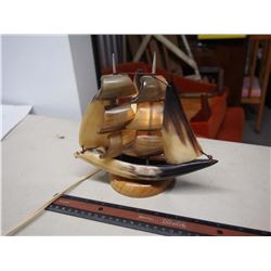 1950s Cow Horn Ship Lamp (Working)