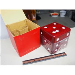 Vintage Wood Dice Decanter Set (New In Box)