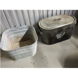 Galvanized Wash Tubs One With Lid (2)