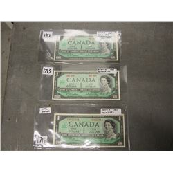 Centenial Dollar Bills (3) (One Serial Number s/o 4857314)
