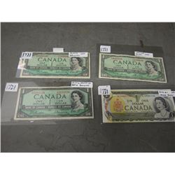 Lot Of Vintage Dollar Bills (4)