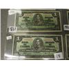 Image 2 : Vintage 1$ Canadian Bills (6) (1937 R/M 3267984, T/N 2201378, Y/A 0663183, W/L 7697033, T/N 9631634 