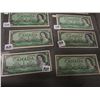 Image 2 : Vintage 1$ Canadian Bills (8) (1954 R/P 2274495, B/M 1004885 Replacement Bill, S/F 5313041, V/N 5980