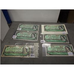 Vintage 1$ Canadian Bills (6) (1867-1967)