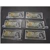 Image 1 : Vintage 1$ Canadian Bills (6) (1973 BCN 7326299, AC 4764019, ECJ 8125529, BAD 3416942, BAU 9346497, 