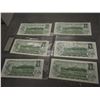 Image 2 : Vintage 1$ Canadian Bills (6) (1973 BCN 7326299, AC 4764019, ECJ 8125529, BAD 3416942, BAU 9346497, 
