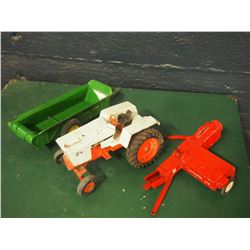 Metal Case Tractor Toy With Tractor Implements