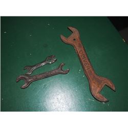 Tractor Wrenchs (2 Massey, 1 Oliver)