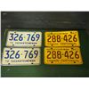 Image 1 : Lot Of Matching Saskatchewan Licence Plates (4) (76,67)