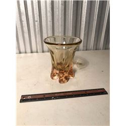 Pink Art Glass Table Vase (Chipped Foot)
