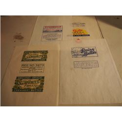Collection Of Vintage Butter Sheets (Daily Butter, Sunflower Brand, Co-Op Brand, Foothills)