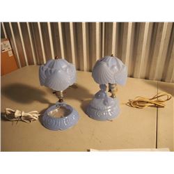 Blue Lamps (2) (1 Missing Lid)