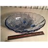 Image 1 : Blue Carnival Glass Serving Bowl