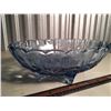 Image 2 : Blue Carnival Glass Serving Bowl