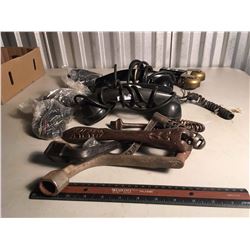Lot Of Metal Stove Lifters And Hand Cranks(With Phone Receivers, Bell, And Cords)