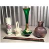 Image 1 : Misc Glassware (Flower Vases, Hand Painted Table Piece, Etc;)