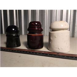 Misc Glass Telephone Pole Insulators (3)