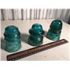 Image 2 : Green Glass Telephone Pole Insulators (3)