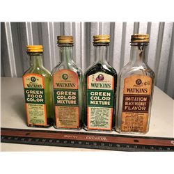 Watkins Green Food Colour Glass Bottles (3) With Black Walnut Extract