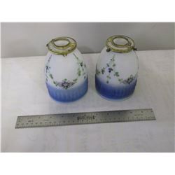Pair Victorian Hand-Painted Lamp Globes