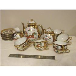 Chinese Tea Set (Teapot, Cream, Sugar) (10 Cups & Saucers) (No Chips, No Cracks)