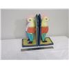 Image 1 : Folk Art Wood Rooster Book Ends (2)